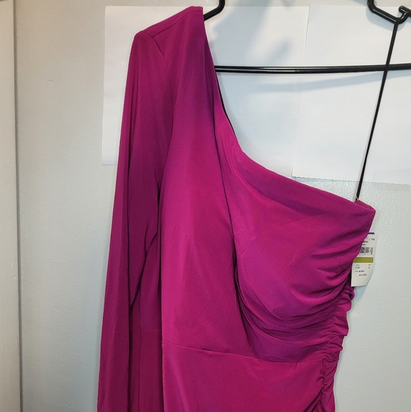 Nightway Womens Pink One-Shoulder Body-Con Gown Dress Size 14 NWT - Picture 4 of 5